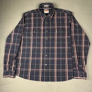 Wrangler Plaid Button Up Shirt 2XL Flex Comfort